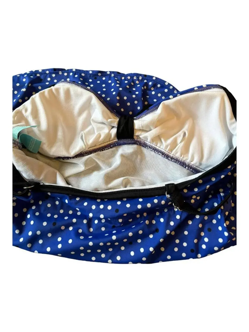 Kim Rogers | Women's Blue Polkadot One Piece Swimsuit | Size L | 0849
